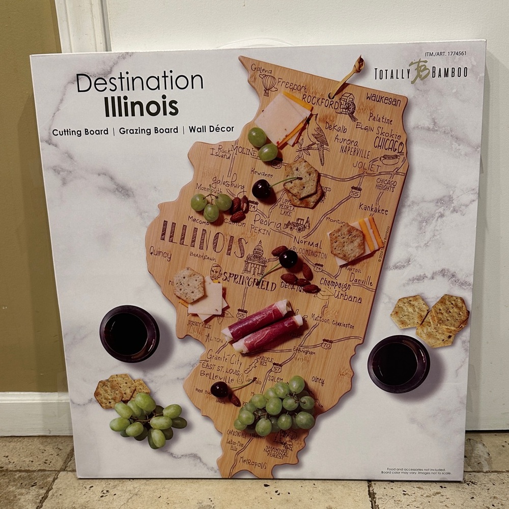 Illinois Bamboo Cutting Board 23”x13” New in Box